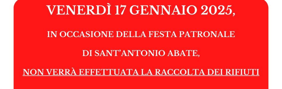 Novoli. Venerdì 17 gennaio 2025 - Festa Patronale di Sant'Antonio Abate: nessuna raccolta