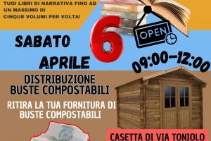  Biblioteca del libro rifiutato e consegna di buste compostabili. Prossimo appuntamento sabato 6 aprile 2024